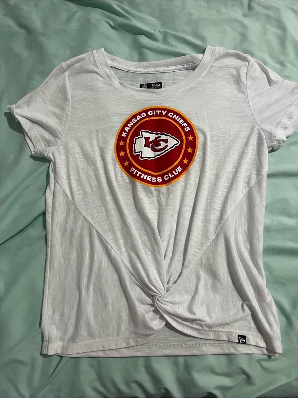 NFL White Tee with Red & Gold Kansas City Chiefs Patch